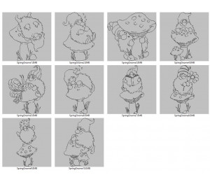 ADVENTSKALENDER 12. Dezember - Stickserie Frühlings Wichtel